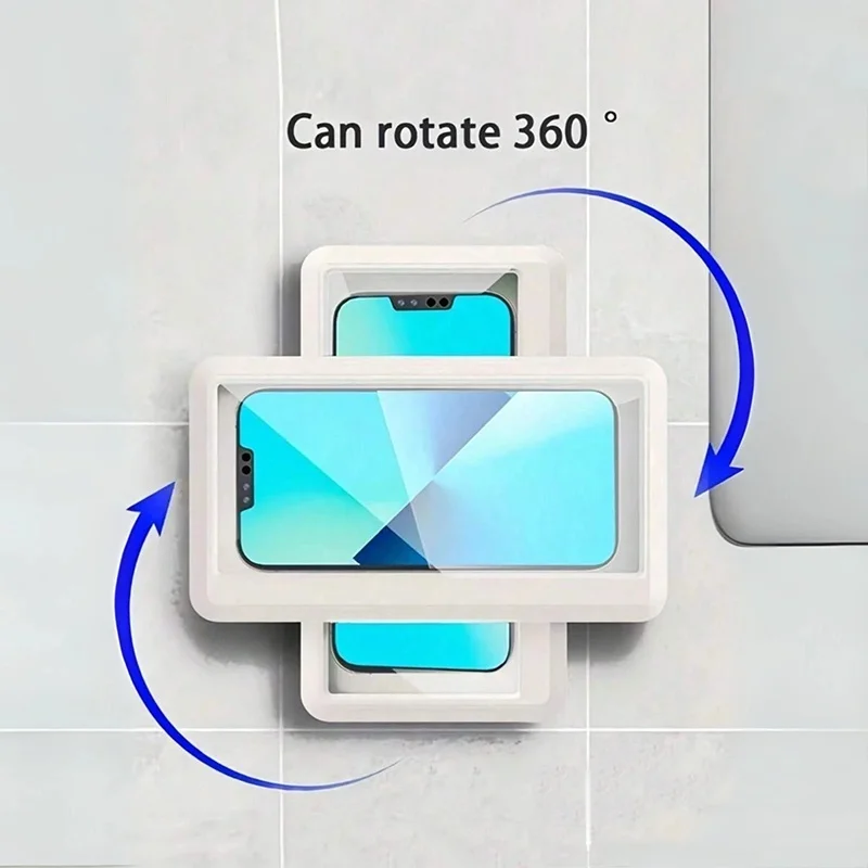 Support de téléphone réglable, étanche et anti-buée pour douche, rotation à 360 degrés, support de smartphone pour cuisine et salle de bain, support de téléphone drainant l'eau