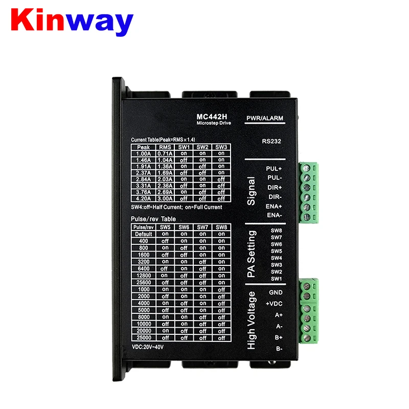 Kinway MC442 stepper driver microstep nema17 4.2A support 18v-36v dc to cnc 3d printer machines