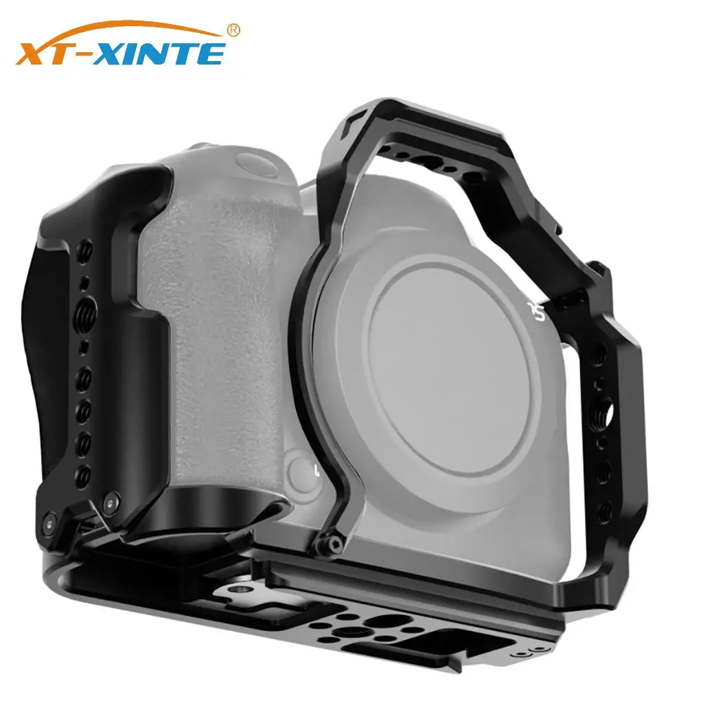 Aluminum Alloy Camera Cage for Canon R6 Mark II / R6 Mark III with Arca-Swiss 1/4 3/8 Thread Cold Shoe Mount Video Rig Accessory