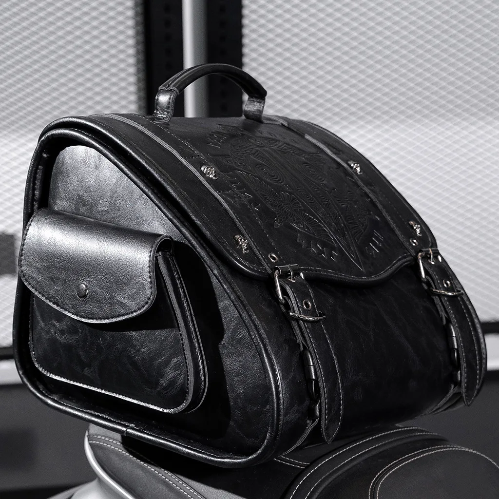 European and American heavy metal punk Harley locomotive rider rear tail bag skull riding saddle rear seat luggage modified bag
