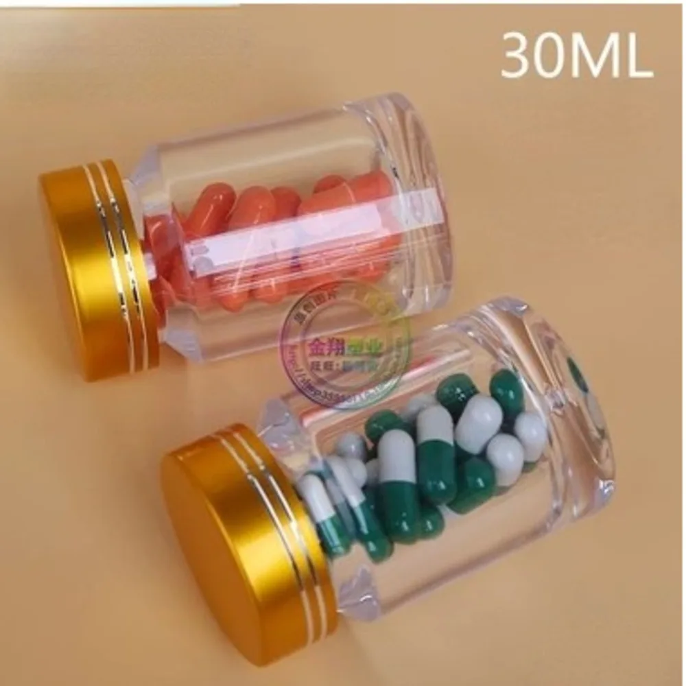 

30PCS 30ml plastic ealth care wide mouth medicine soft capsule bottle sample transparent aluminum cap container 30PCS Best