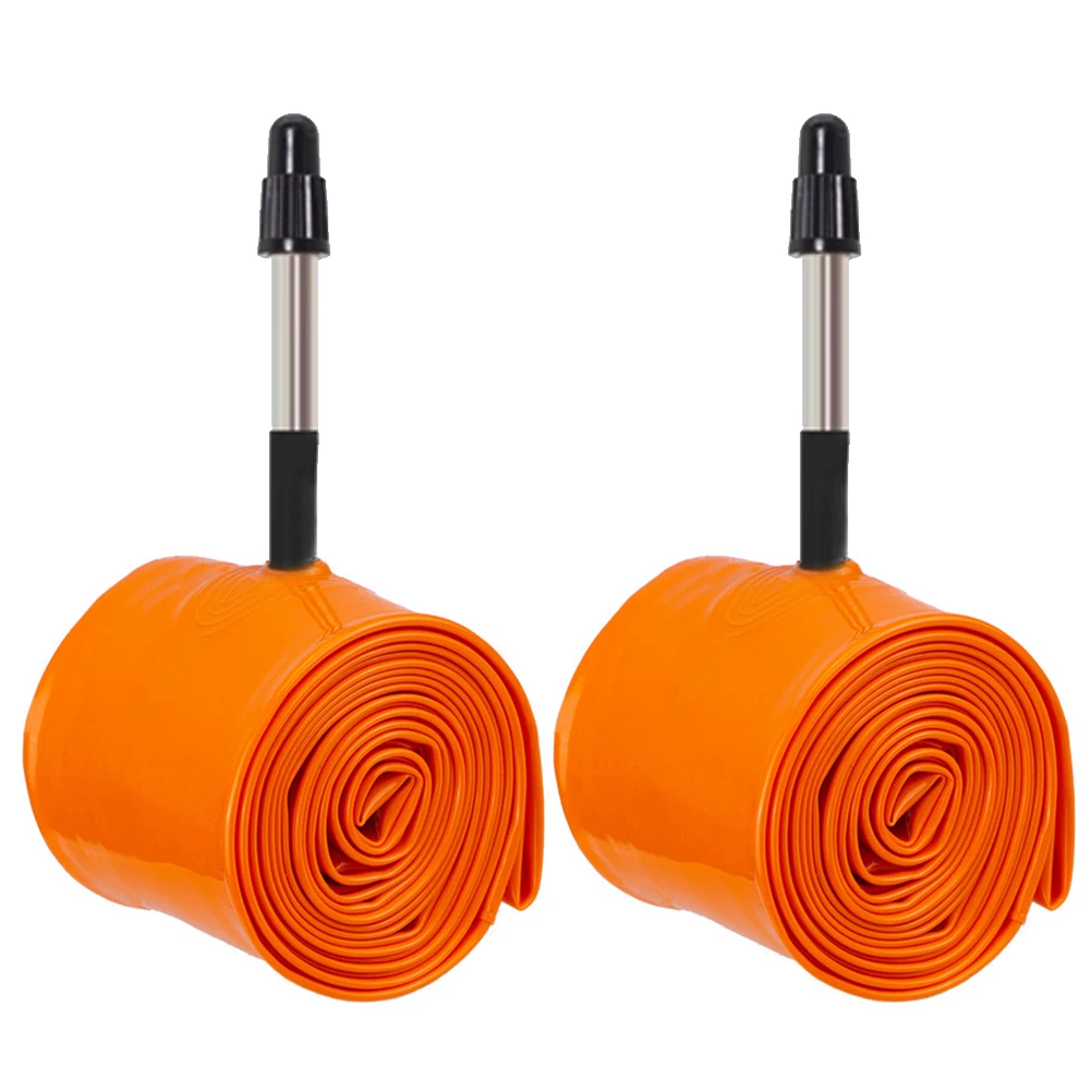 لدراجات 700C - خفيفة الوزن - أنبوب داخلي للدراجة من البولي يوريثان الحراري 35-40C عالي الجودة - بولي يوريثان برتقالي 65 مم من سبائك الألومنيوم + صمام ABS #4