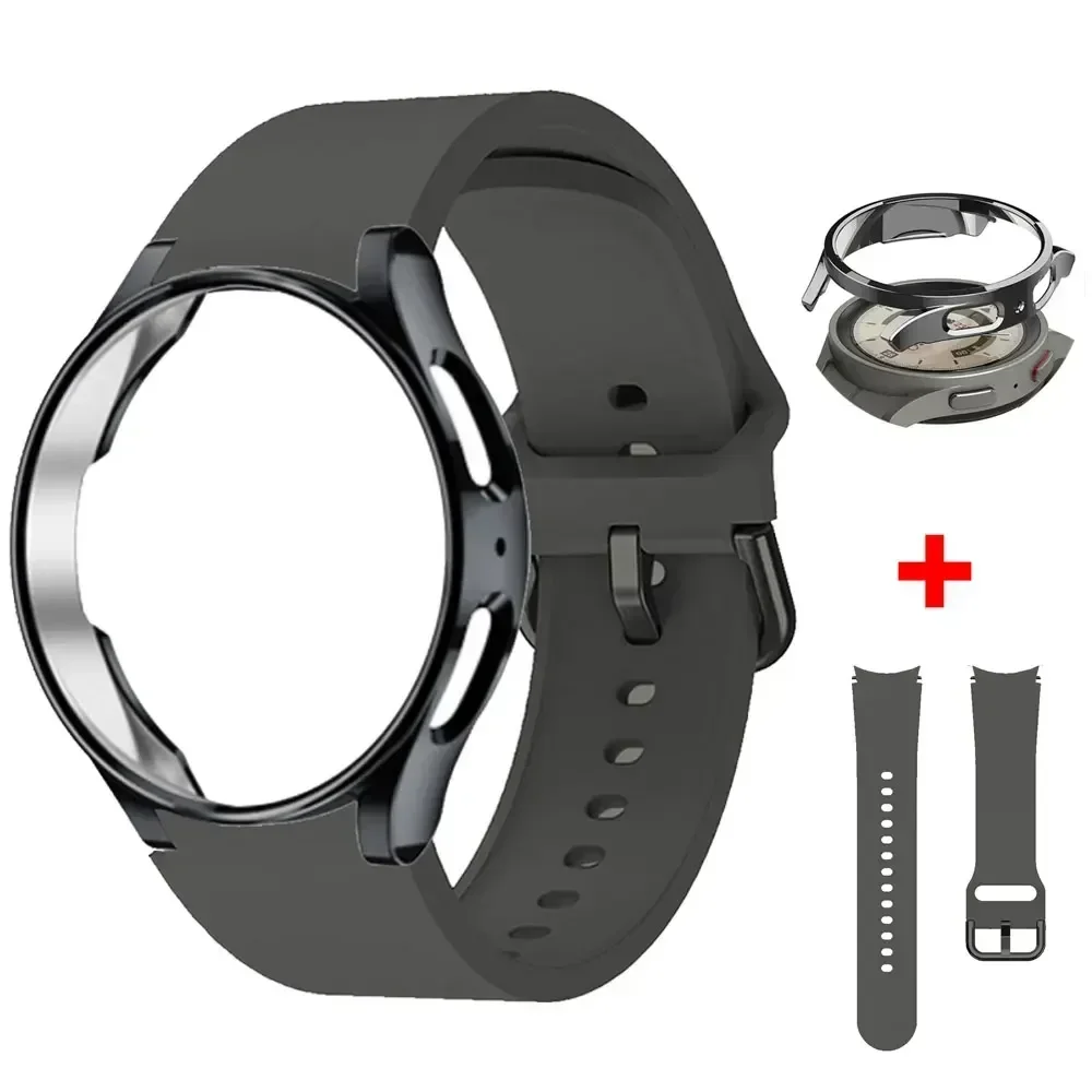 TPU Case+Silicone Strap For Samsung Galaxy Watch 4 5 6 7 40mm 44mm Band Screen Protective Cover Bumper For Galaxy 6/4 classic