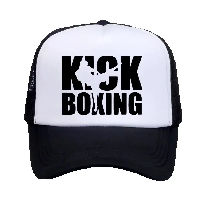 

summer Men Women Kick Boxinger MMA Baseball Cap High Quality print letter Cool Summer Baseball Mesh Net Trucker Cap Dad Hat