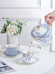 European Bone China Coffee Cups and Saucers Set Exquisite British Afternoon Tea Tea Set Gift Box Wedding Birthday Gift