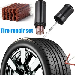 Tire Repair Tool Kit with Glue Strips Car Motorcycle Bicycle Tubeless Tyre Wheel Puncture Repair Plug Set Vacuum Tire Repairing