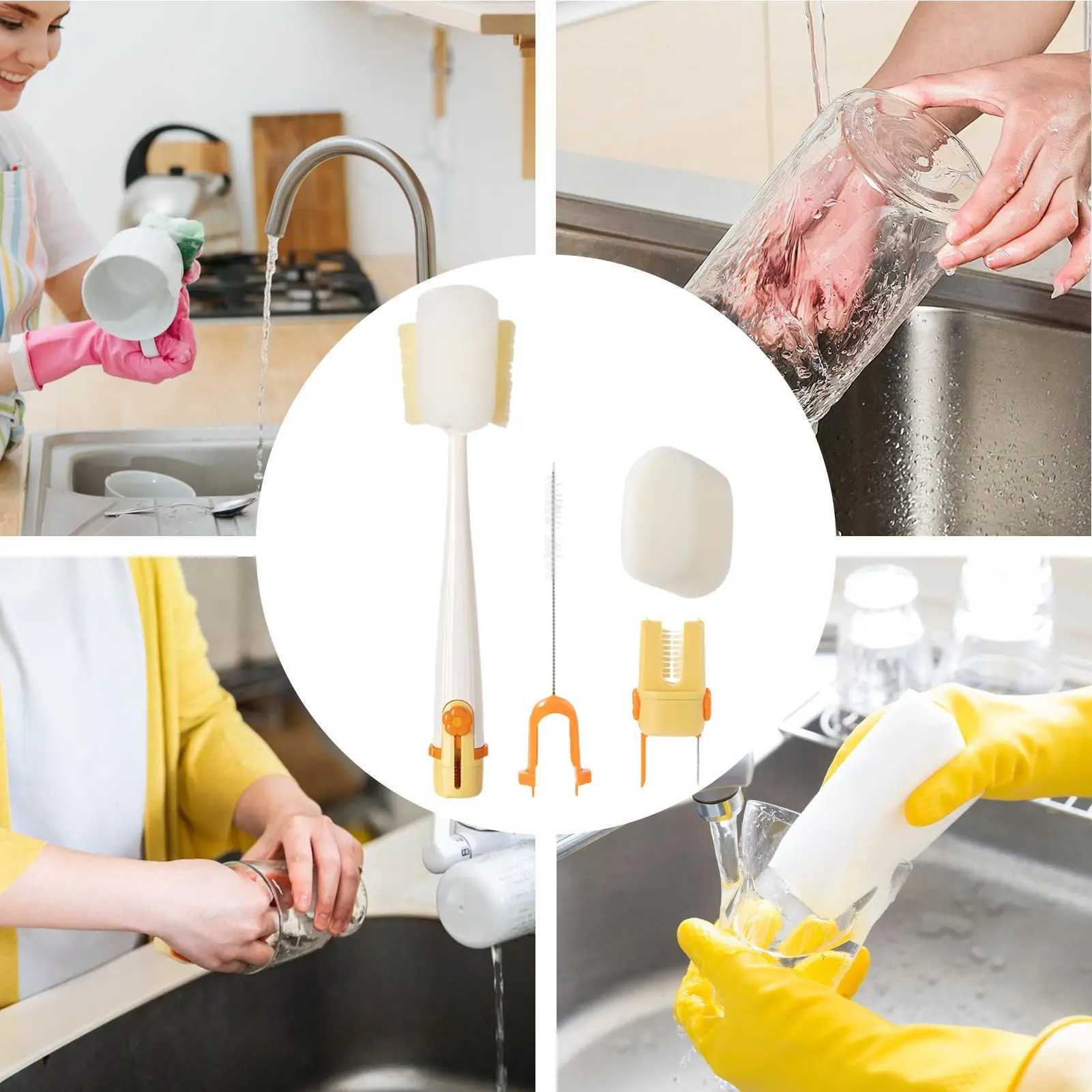 

Щетка для чистки детских бутылочек, эргономичный инструмент для мытья чашек, щетка для чистки детских бутылочек для прогулок, путешествий, кемпинга, пикника, вечеринки