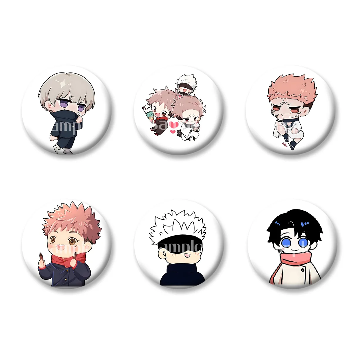 

Jujutsu Kaisen Itadori Yuji Gojo Satoru Flash Badge Keychains Makeup Mirror Fridge Magnet ACG Goods Anime Cartoon Peripherals