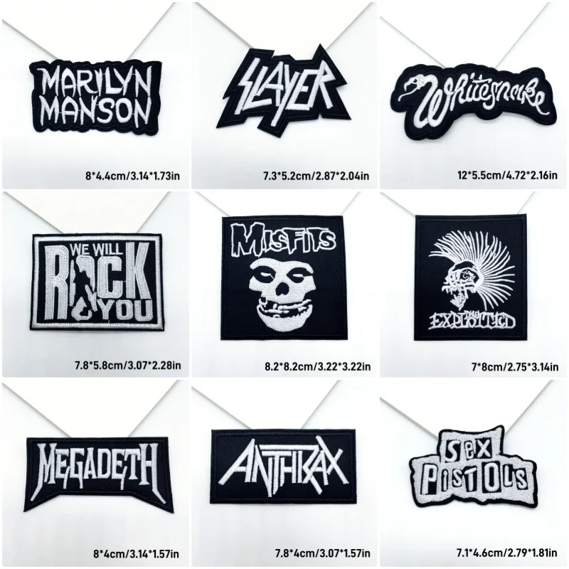 Punk Rock Music Band Embroidery Patches DIY Applique Sewing Supplies Decorative Badges Classic Nostalgia MUSIC