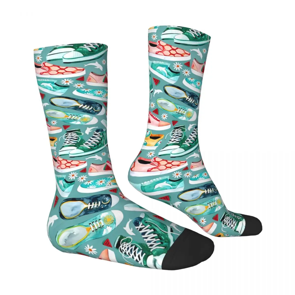 Shoe Illustration Sock Printed Man Polyester