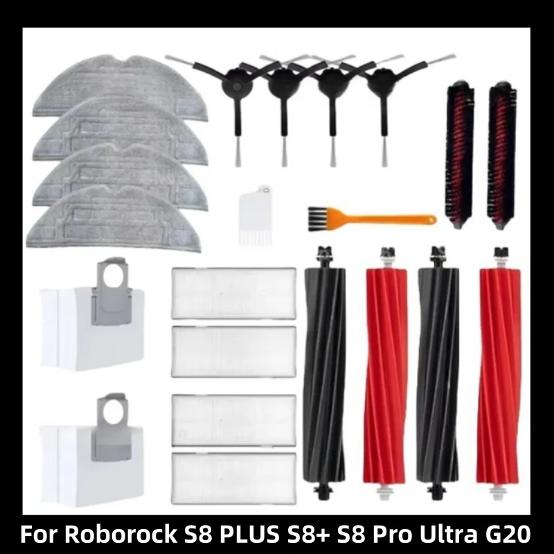 

For Roborock S8 PLUS S8+ S8 Pro Ultra G20 Robot Vacuum Main Side Brush Mop Filter Dust Bag Cleaning Rolling Brush Accessories