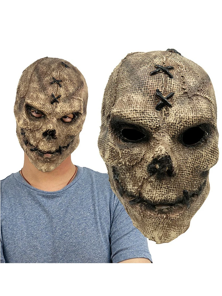 

Halloween Horror Killer Skull Mask Cosplay Scary Skeleton Haunted House Outdoor Bar Latex Helmet Halloween Party Costume Props