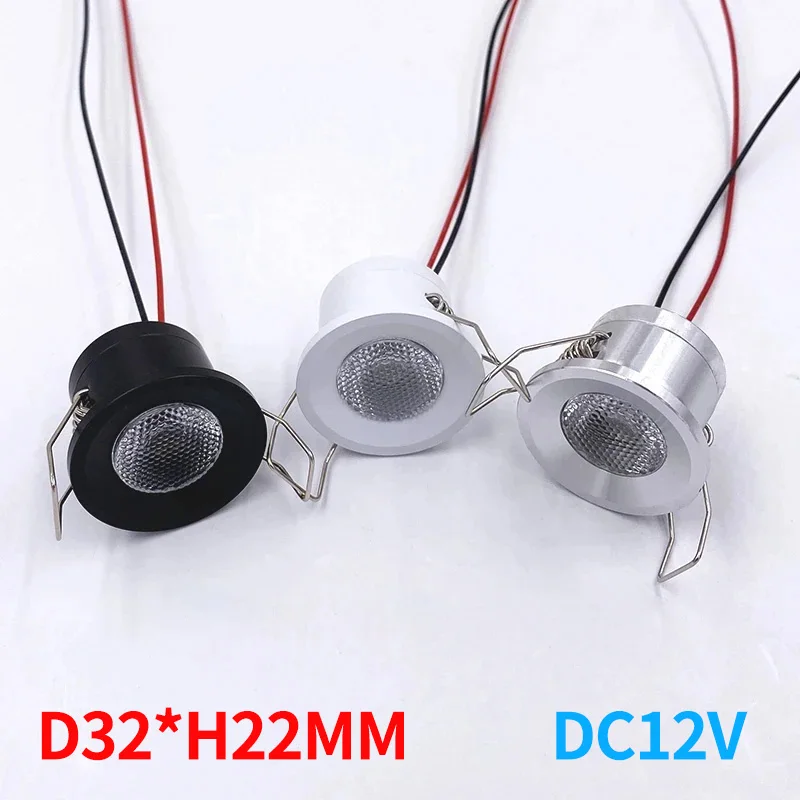 Mini Led Spots Dimmable Ceiling Lamp Foco Built-in DC12V 1W Interior Small Recessed Spotlights for Home Cabinet Closet Showcase