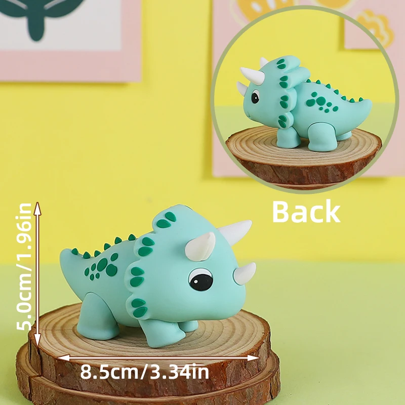Jurassic Dinosaur Cake Topper Fire Dragon Stegosaurus Brachiosaurus Beeldjes voor Kid Cartoon Verjaardagsfeestje Cake Decor Supplies