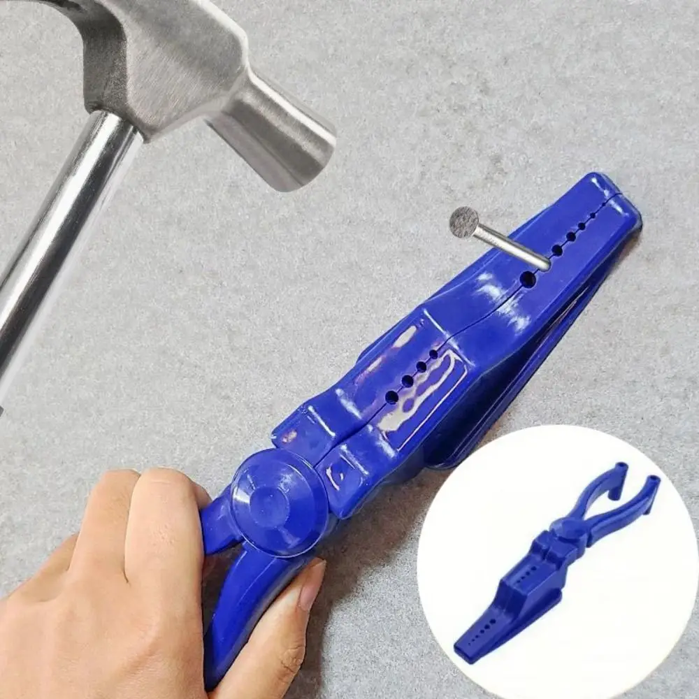 Hand-Operated Nail Holding Pliers Plastic Sliding Joint Anti-Slip Nail Holder Stepped Clamp Portable Nail Fixing Tool