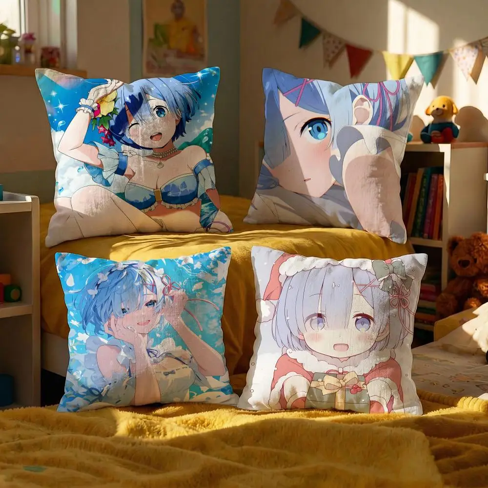 Re:Life in a different world from zero Cushion Cover Decorative Cushions Covers Cover Sofa 50x50 Pillow 4 Piece 45x45 40x40