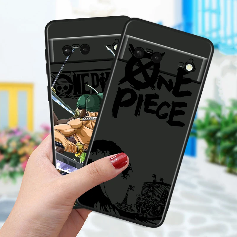 O-nes P-ieces Anime Shockproof Cover For Google Pixel 8 7A 6A 5A 5 4 4A XL Pro 5G Black Phone Case Soft Fundas Capa Phone Case