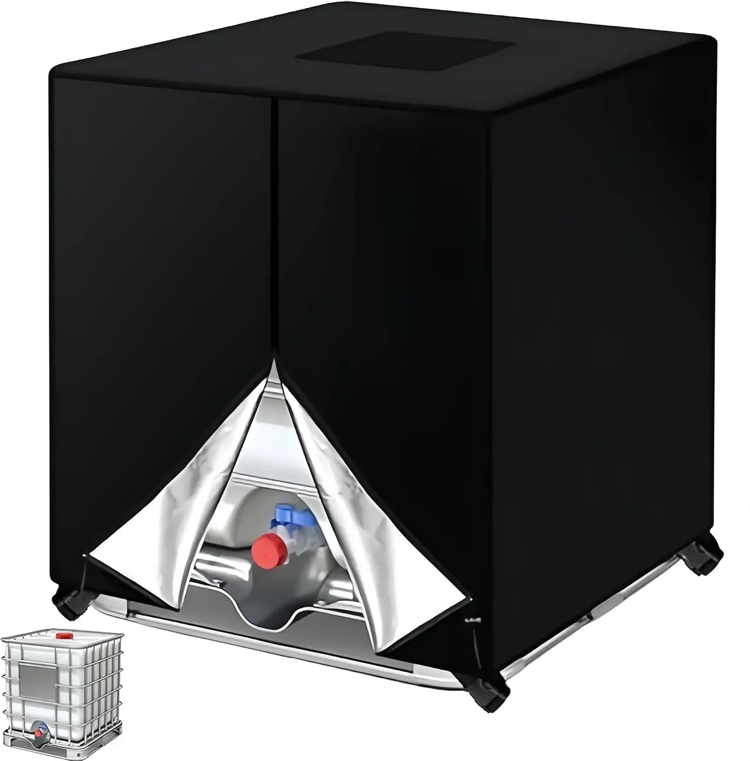 

Крышка бака IBC — 420D, 275 галлонов, водонепроницаемая прочная ткань Оксфорд с застежкой-молнией и пряжками — крышка для хранения на открытом воздухе для сумок IBC