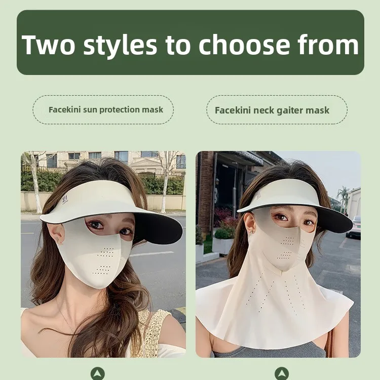 Picture 4: Three-in-One Sunscreen Mask with Detachable Full-Face Cycling Cap for Women, Scarless Bascinet Mask
