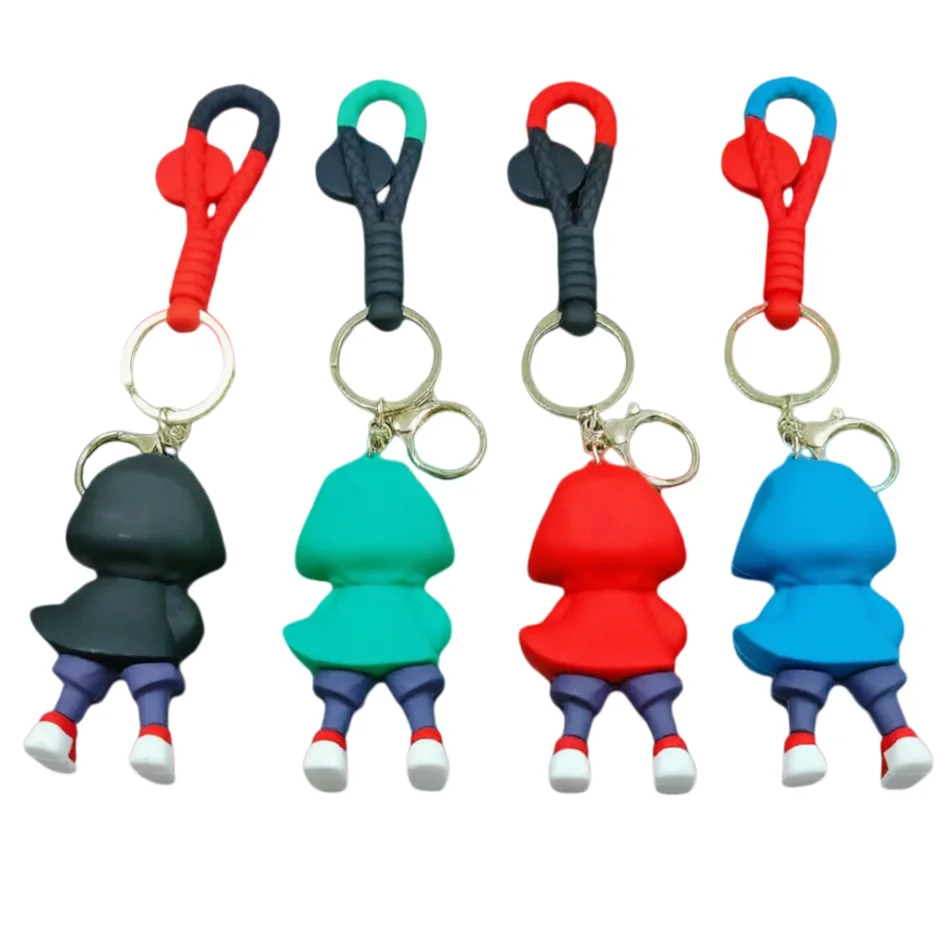 SEGA Cartoon Spider-Man Hoodies Design Car Keychain Bag Charm Key Ring Car Keyring Decorative Motorcycle Keychain Accessories
