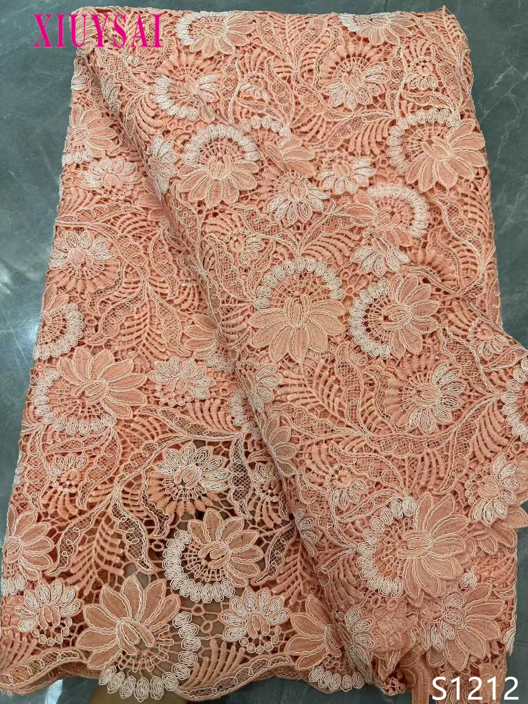 

African Guipure Cord Lace Fabric 2026 New High Quality Nigerian Water Soluble Lace Fabrics 5 Yards For Wedding Dresses Party