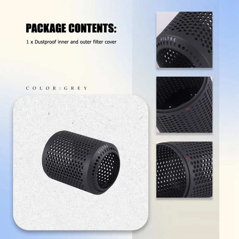 ディソンヘアドライヤーに適した防塵外部フィルターカバー,grey掃除機アクセサリー,hd01,hd03,hd08