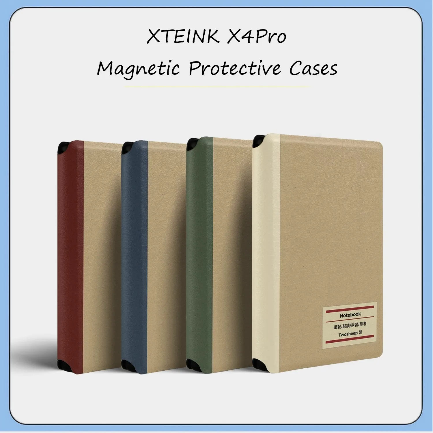 For XTEINK X4Pro E‑Reader Cases Protective Folio Case Cover Notebook‑Style Magnetic Case Auto Sleep Wake‑Up Precise Cutouts