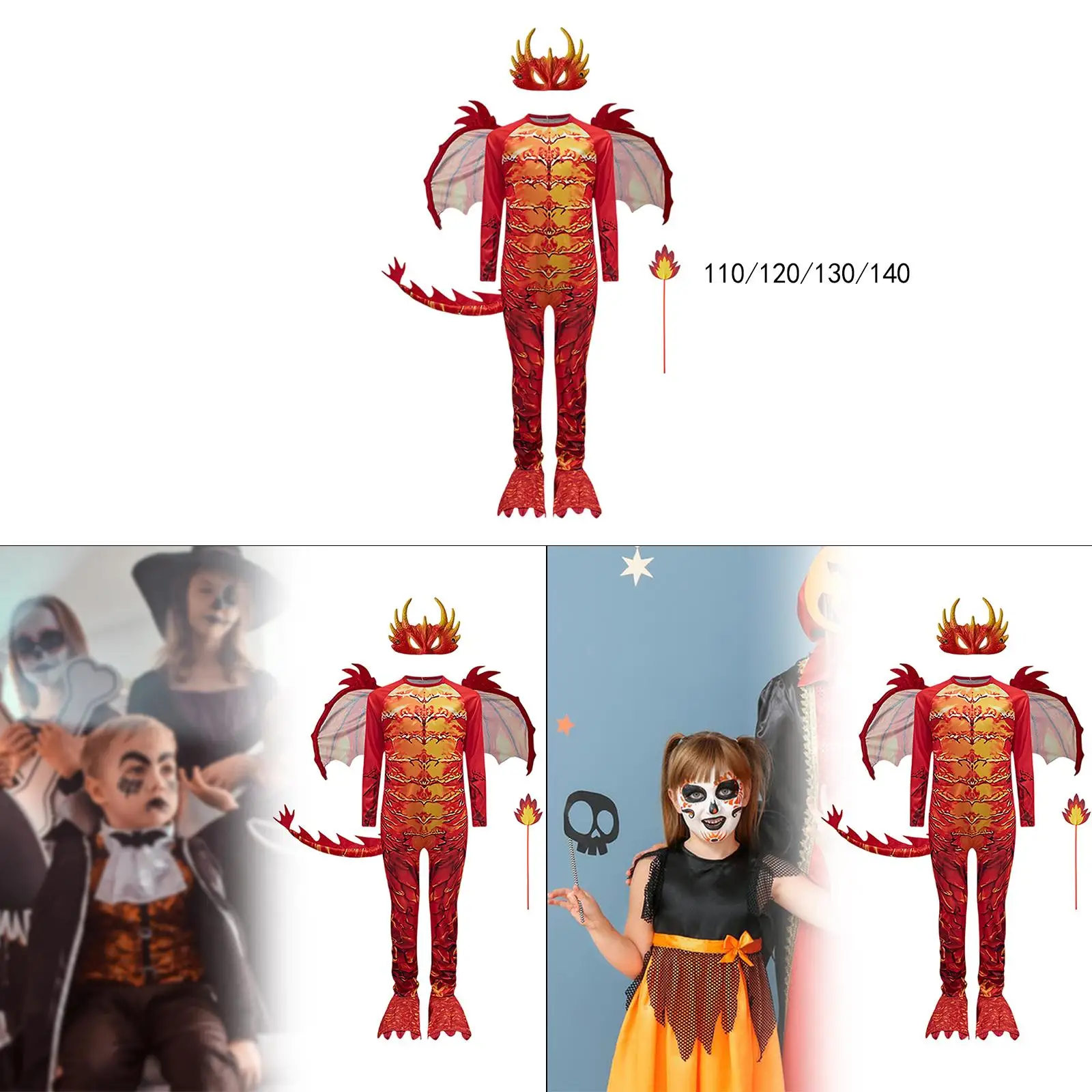 

Kids Dragon Costume Kit for Little Dragon Enthusiasts Halloween Dress up