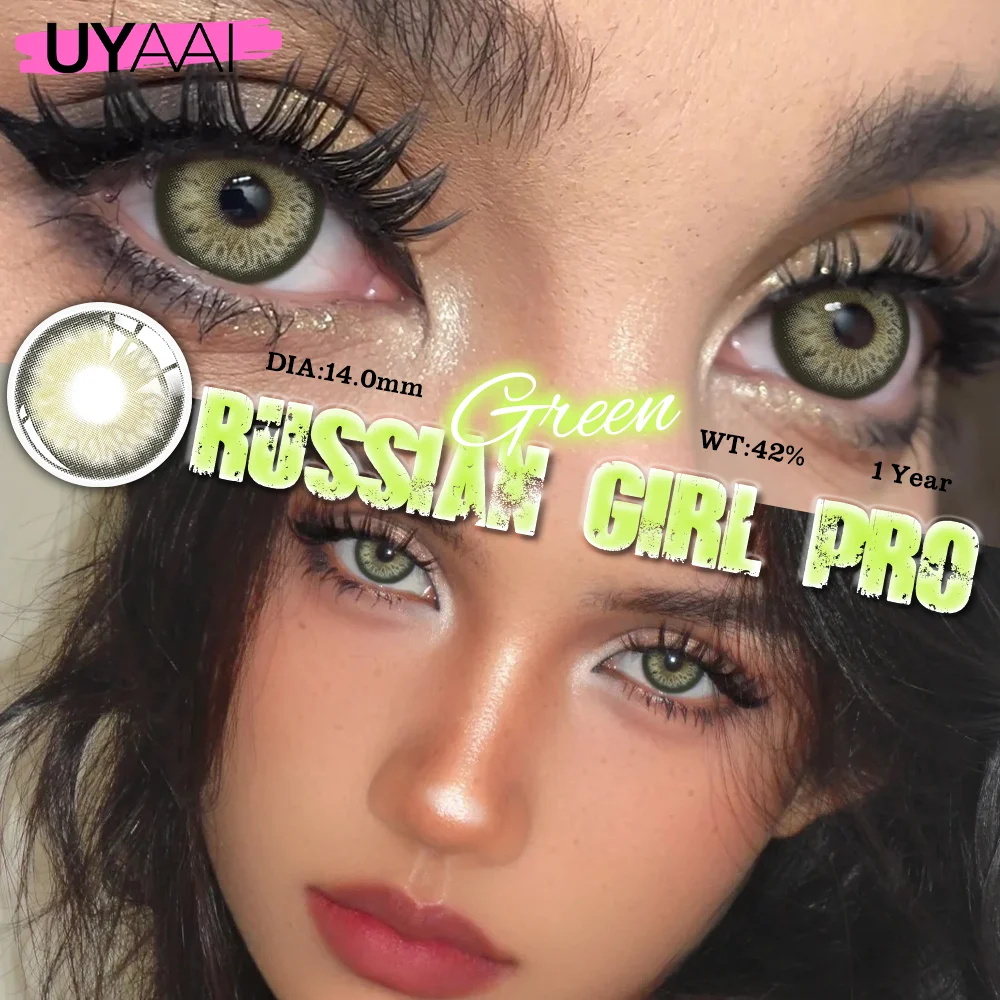 UYAAI lentes de contacto de colores moda coreana Colorcon gris verde alumnos lentes de contacto azules maquillaje alumnos de colores alumnos naturales