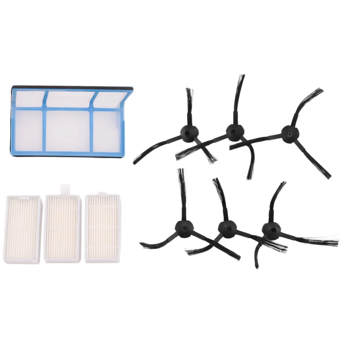 Remplacement de l'aspirateur robot ILIFE, V3, V3S, V5, V5S, V5S Pro, 1x filtre primaire, 3x livres, 6x brosses latérales