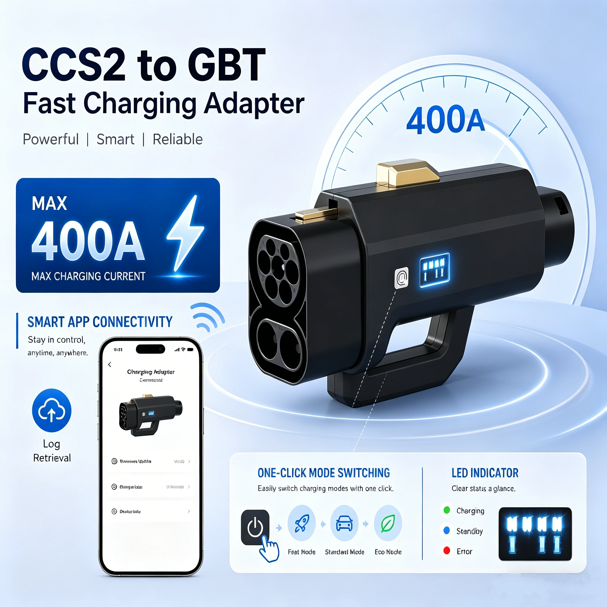 Wholesale Cheap Price 400A CCS2 to GBT DC Fast EV Charger Adapter BYD Model 3 SU7 ID3 ID4 Zeekr iX3 Q6 Q4 EQE EQS Geely Avatr MG