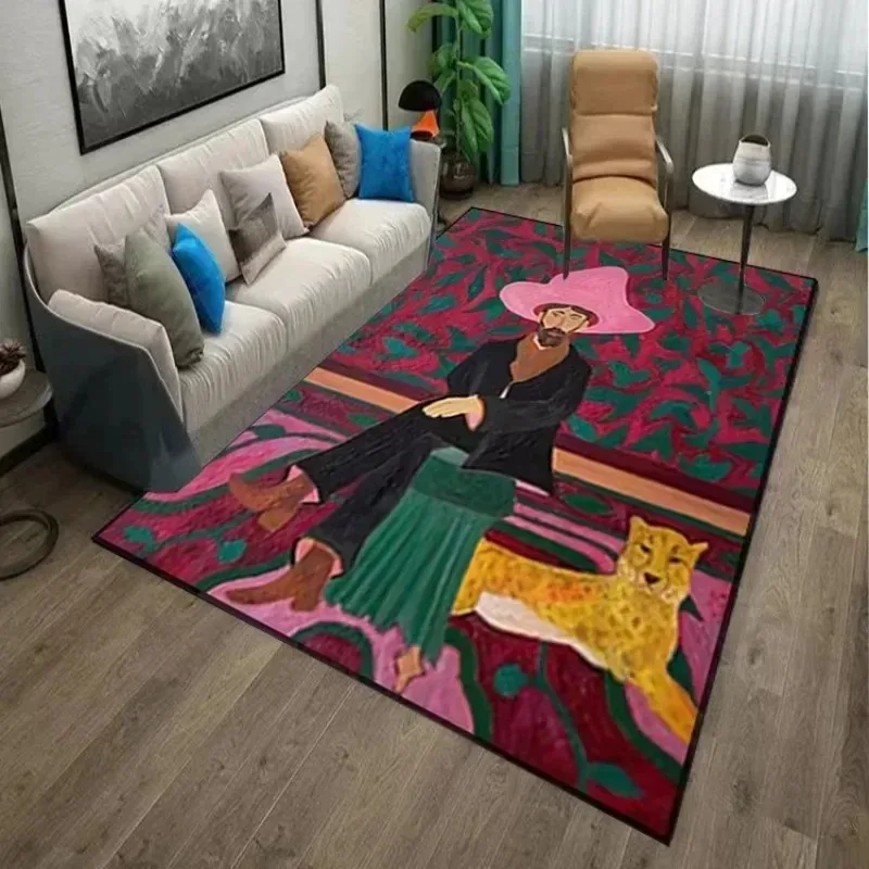 Tappeto da soggiorno Arte della moda Decora la casa Tavolini da caffè di grandi dimensioni Tappetino in peluche Tappeto da camera da letto IG vintage avanzato ».в ». Tapis 