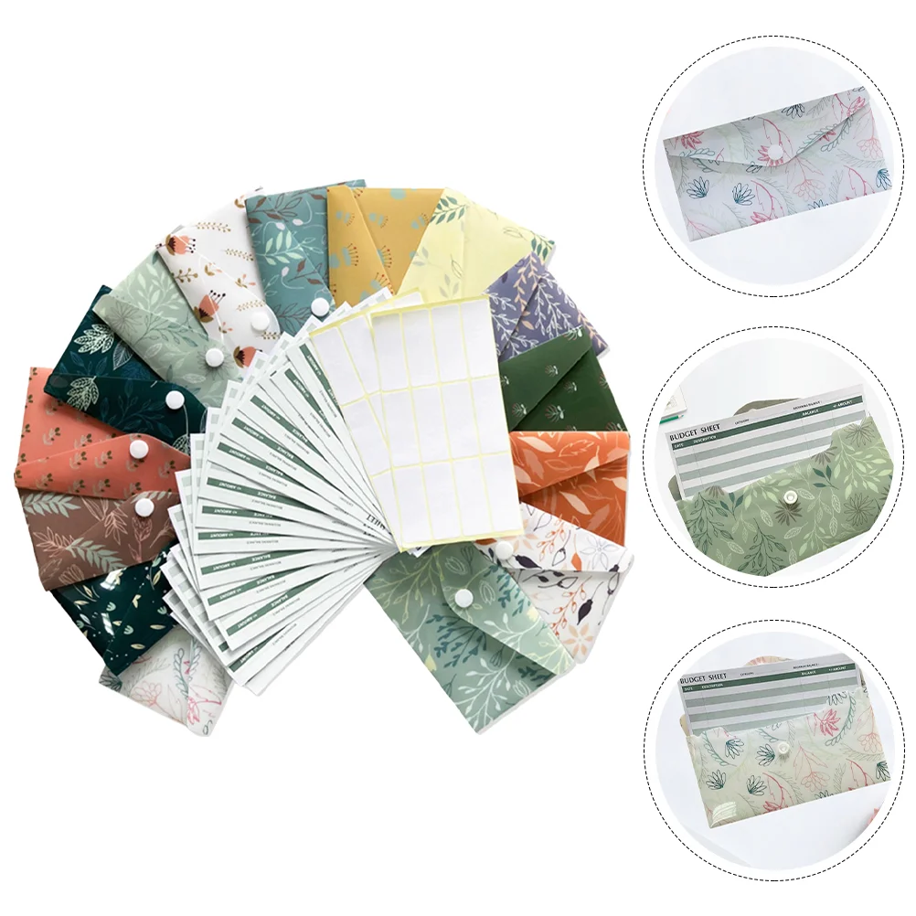 Cash Budget Envelope Money Envelopes Pvc Small and Fresh for Budgeting Button Business Office Reusable