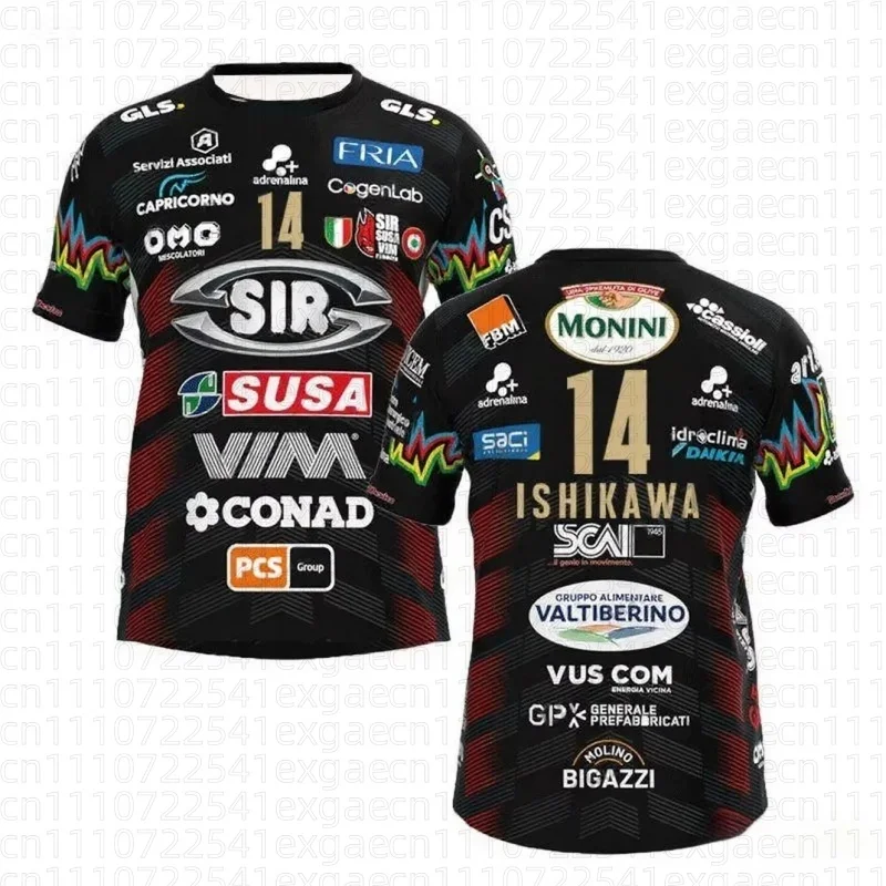 2025Men Women No. 14 Volleyball Jersey Sir Safety Perugia Tshirt