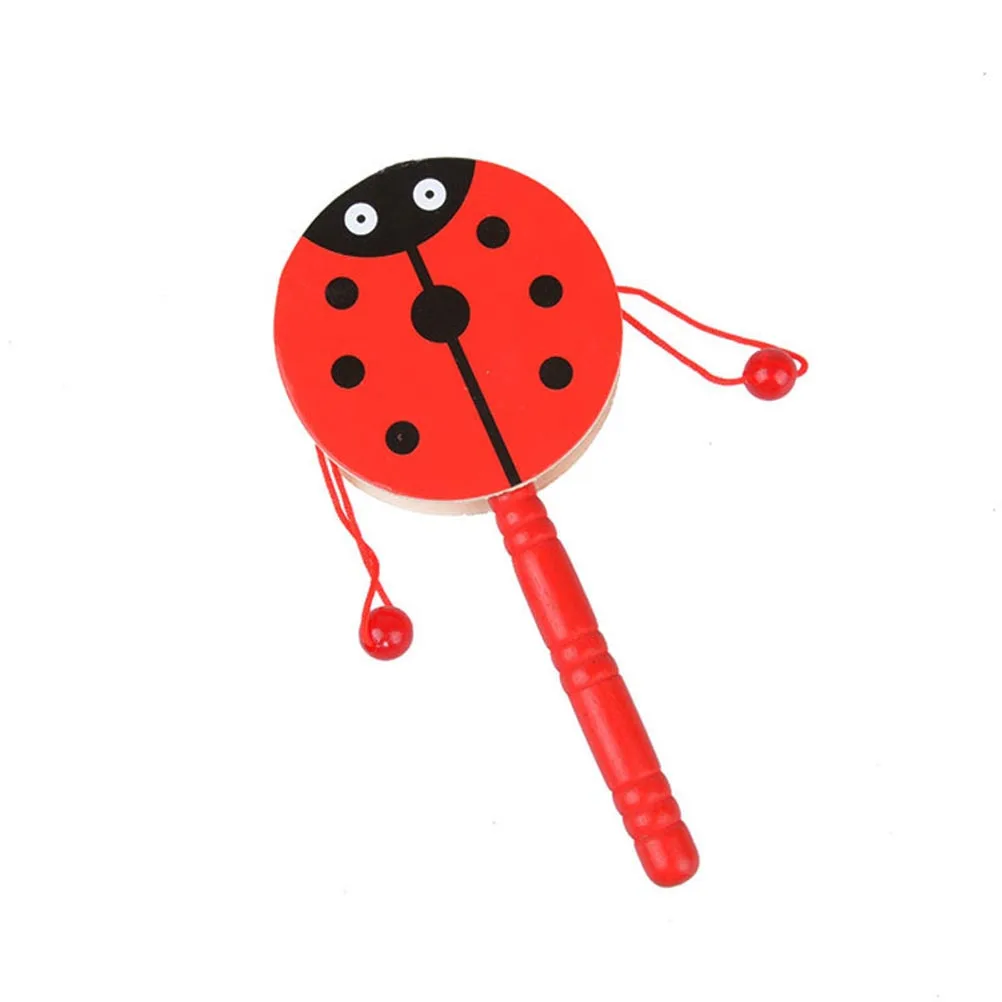 

3Pcs Wooden Wave Drum Baby Hand Shaking Creative Shaking Infant Educational Rattle Promote Color Learning Brain