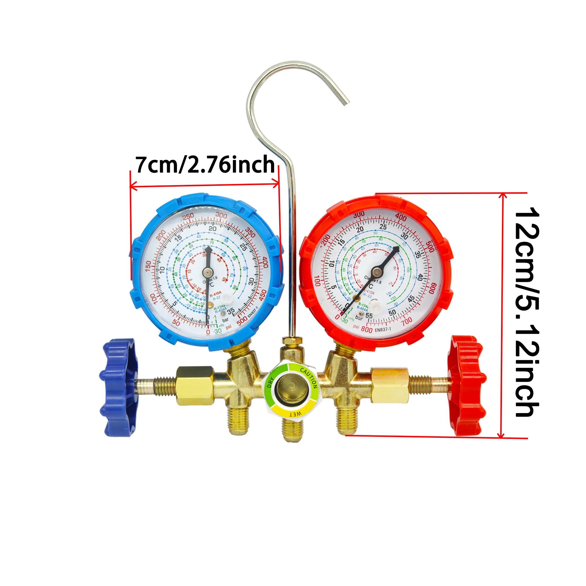Refrigerant Air Conditioning Tools AC Diagnostic Manifold Gauge Set Hose Hook Kit for Refrigerant Testing R410A R22 R404A R134A