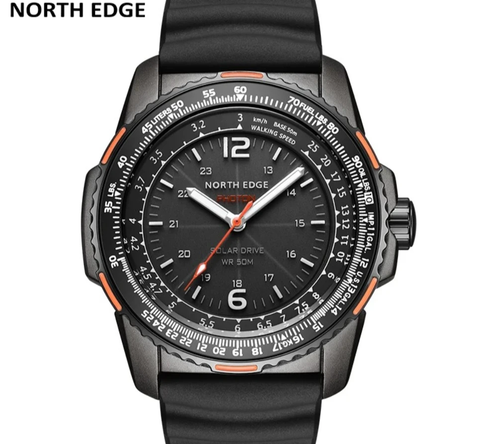 NORTH EDGE PHOTON Men Digital Military Watch Waterproof 50M Men's Sport Wristwatches Solar Power Luminous Enviormentally Clock 2