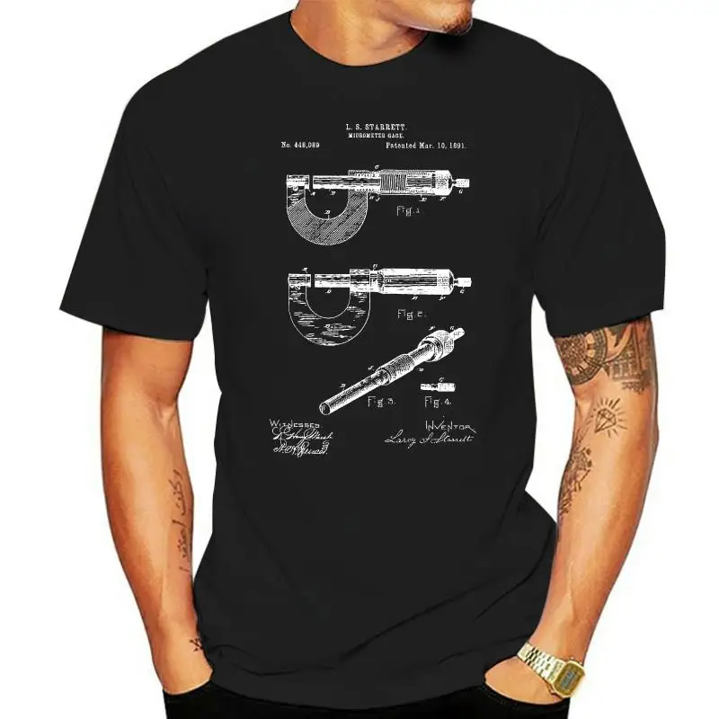 Starrett Micrometer Gage Patent Shirt Mechanical Engineer Math Science Teacher