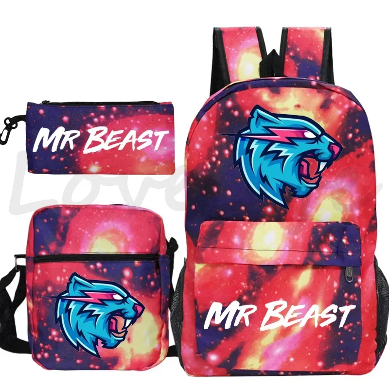 Mr Beast Backpack Boys Girls Teens Back to School Bags Kids Mr Beast Rucksack shoulder Bagpack Travel Knapsack Mochila 3 Pcs/set