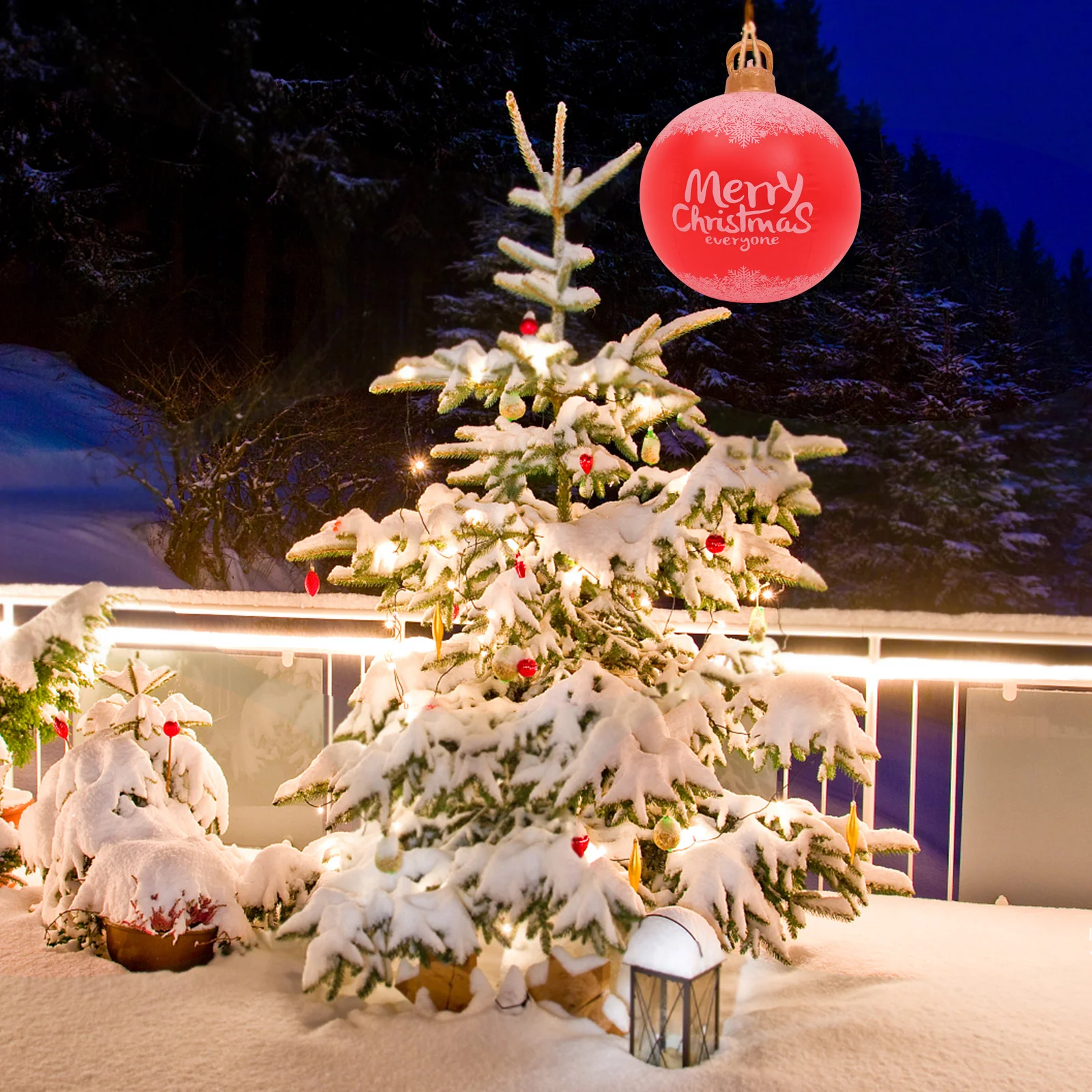 

LED Illuminated Inflatable Christmas Ball Strong Weather Resistant for Patio Lawn Yard Party Decor Xmas Inflatables