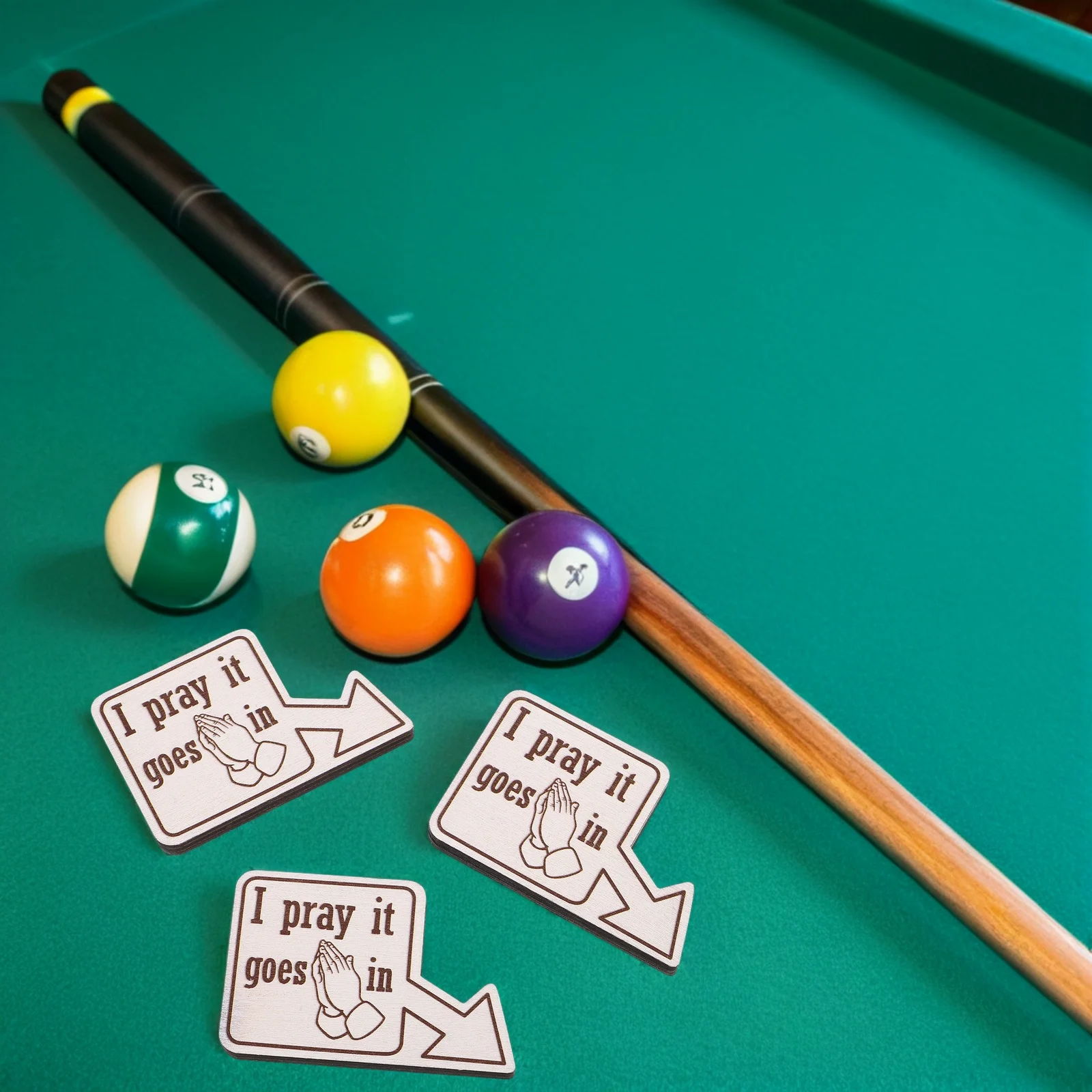 

3 Pcs Billiard Markers Decor Decorations Pool Table Pocket Sign Marking Wood Equipment