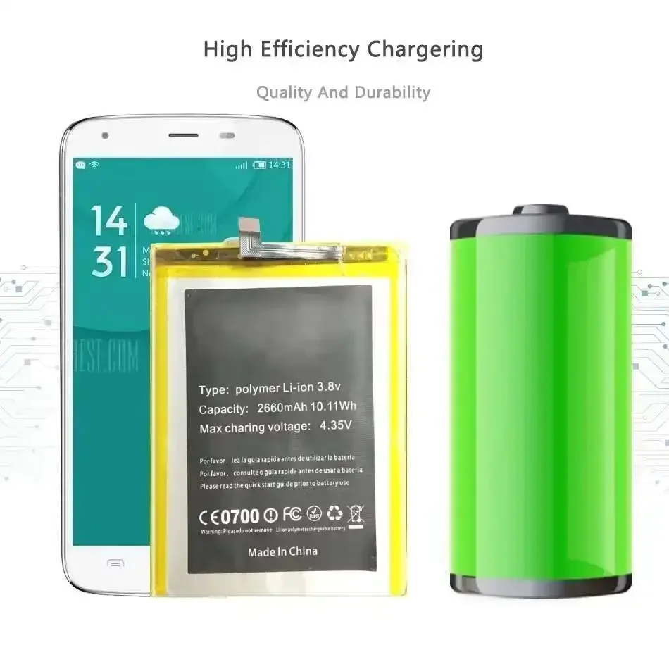 Batteria per cellulare per Doogee F5 F 5, 2660mAh