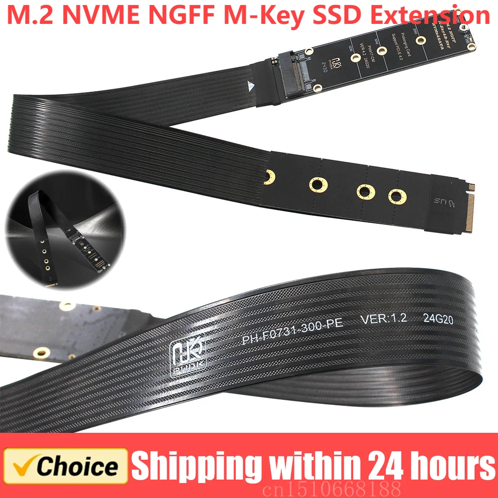 

Удлинитель M.2 NVME с поддержкой PCle4.0 Удлинительный кабель M.2 NVMe SSD Riser Card для твердотельного накопителя M.2 2230 2242 2260 2280