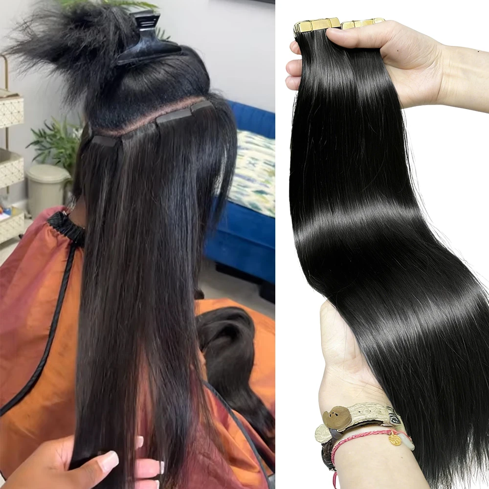 

25 шт. прямых накладных прядей для наращивания волос, 100% натуральные человеческие волосы, 30 дюймов, бразильские, невидимые бесшовные пряди с полиуретановой лентой, натуральные волосы для наращивания.