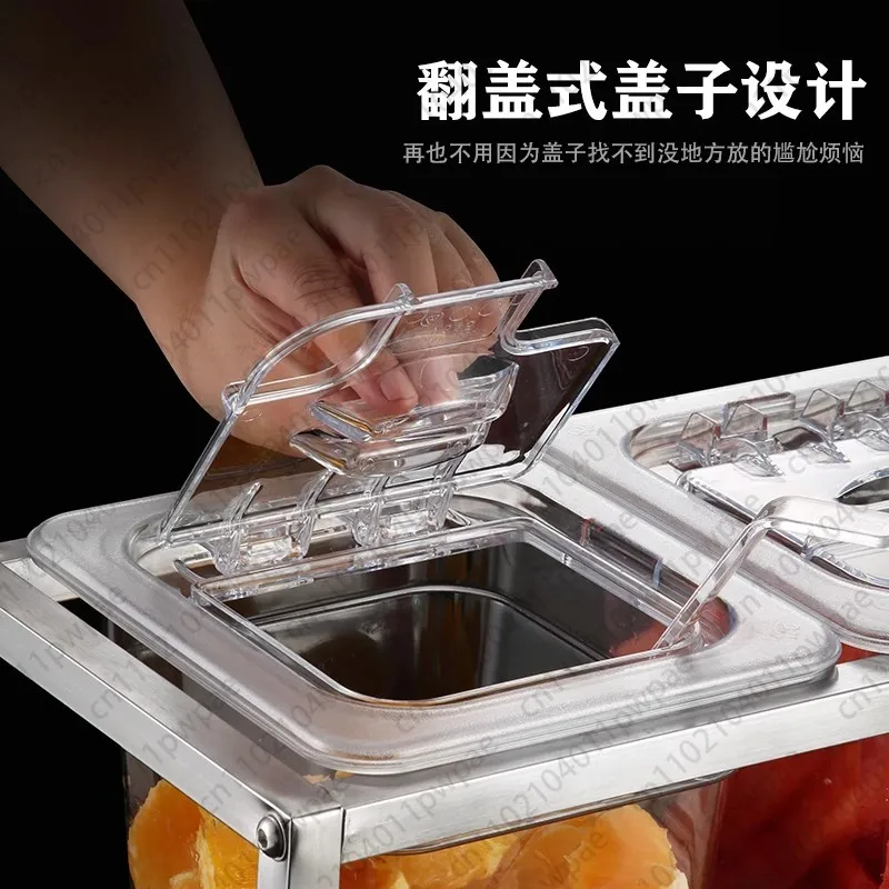 

Acrylic Portion Bowl Rack Jam Jar, Plastic Ice Powder Fruit Scoop Ingredient Box Transparent Box Rack for Milk Tea Shop