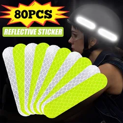 80-10PC Universal Safety Warning Reflective Stickers for Car Helmet Reflect All Light Sources Motorcycle Helmet Stickers for Car