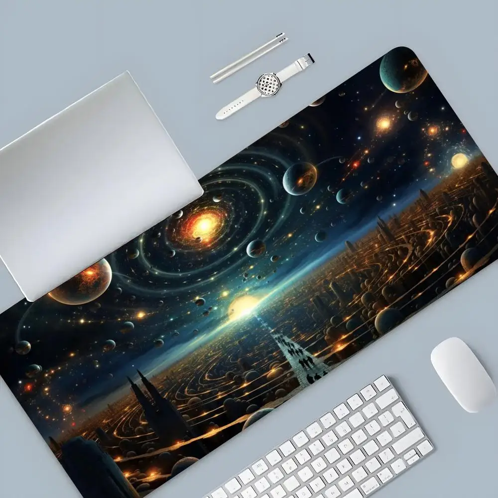 Universe planet Mouse Pad Cartoon Lockedge Large Gaming Pad Computer Gamer tastiera Mouse Mat Desk Mousepad per PC Desk Pad