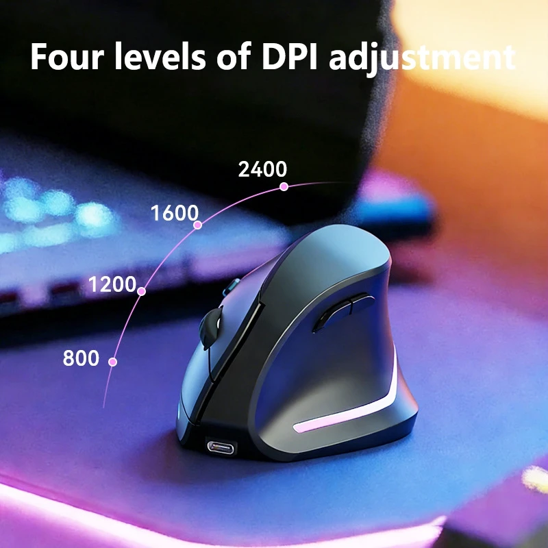 Vertical Wireless Bluetooth Mouse Ergonomic Rechargeable Silent Mouse Personalised Side Grip Gaming Mouse For Laptop Accessories