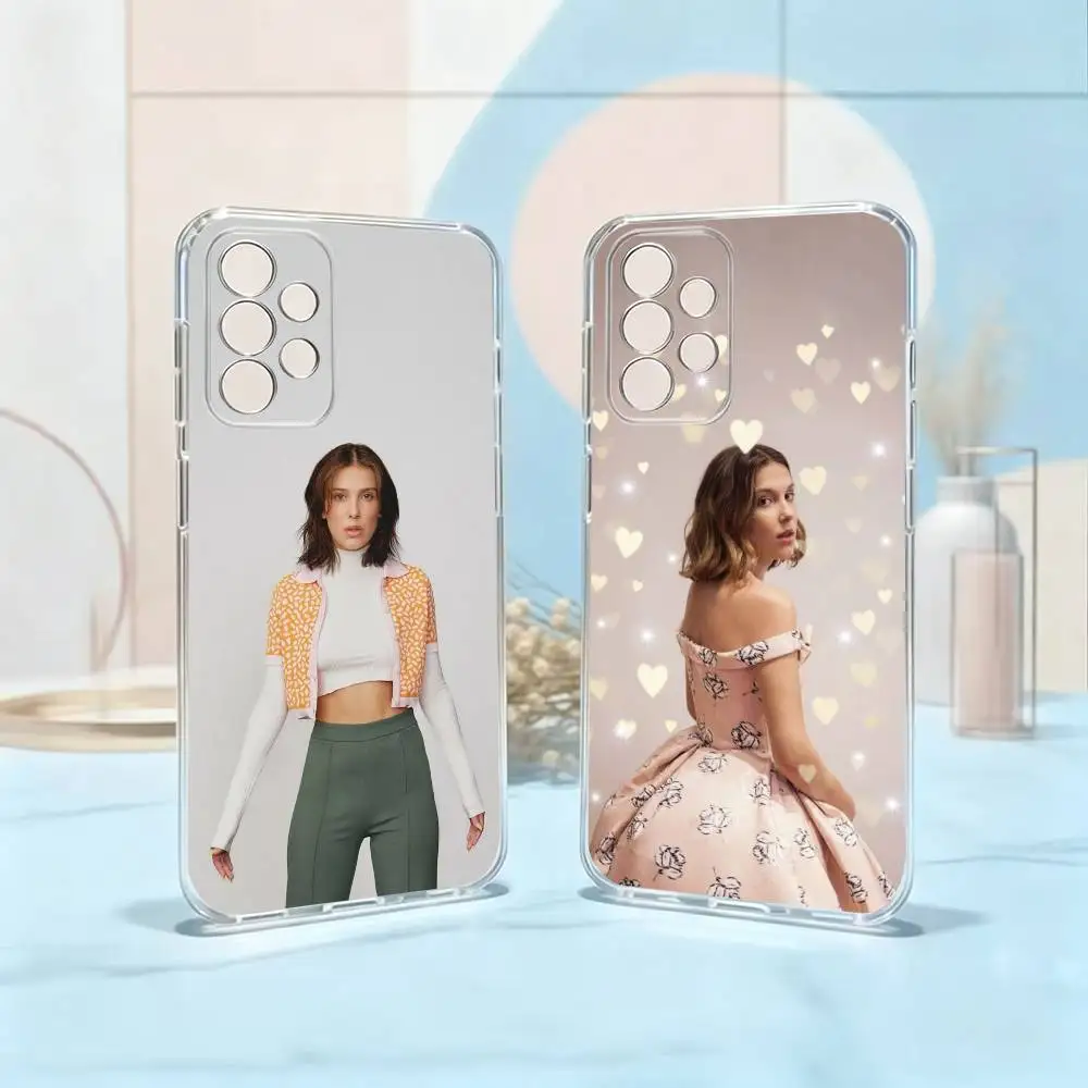 Actor Millie Bobby-Y Brown Phone Case For Samsung S25,S24,S21,S22,S23,S30,Ultra,S20,Plus,Fe Transparent Cover
