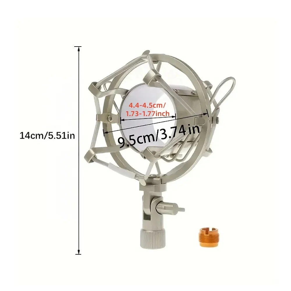 Picture 3: Universal Metal Microphone Shock Mount Mic Anti Vibration Holder Mount Fit For 44-45mm Diameter Condenser Mic